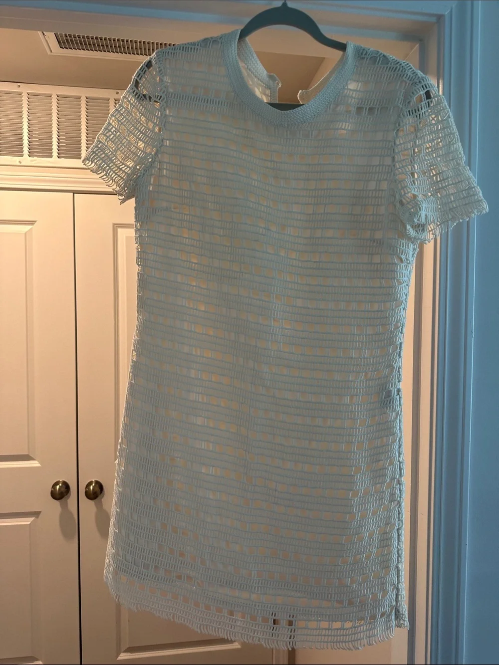 TORY BURCH Women’s White Crochet Shift Dress